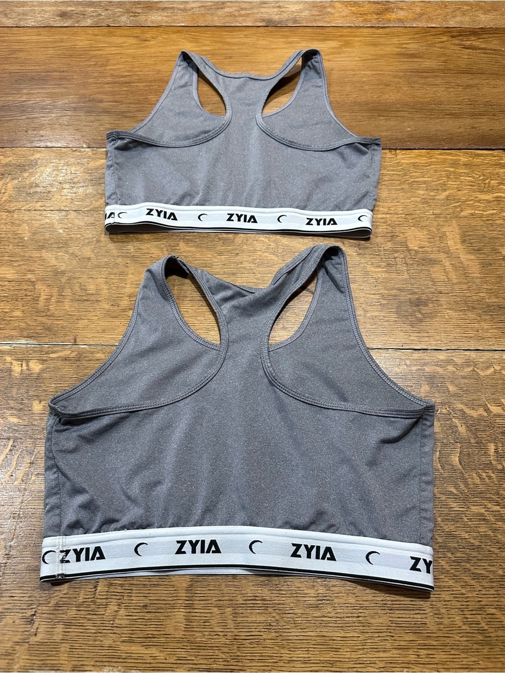 ZYIA Womens Gray Racerback Sports Bra with Branded Elastic Band Sz xl - Picture 3 of 5